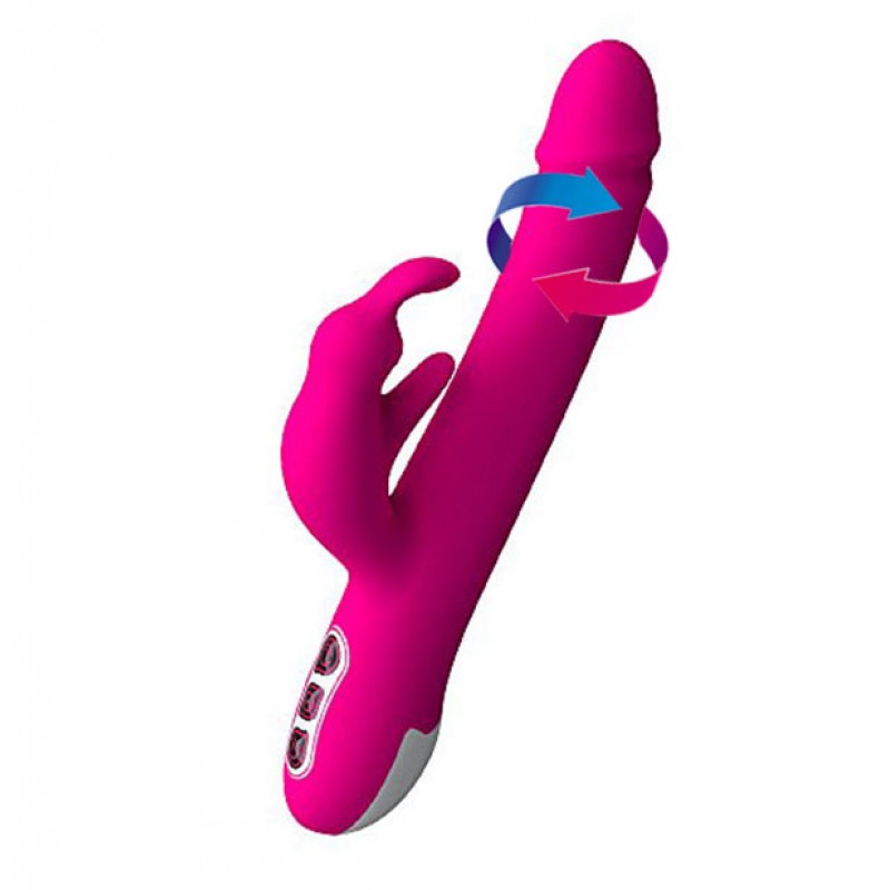 Alvin Rotating Rabbit Vibrator - Hot Pink